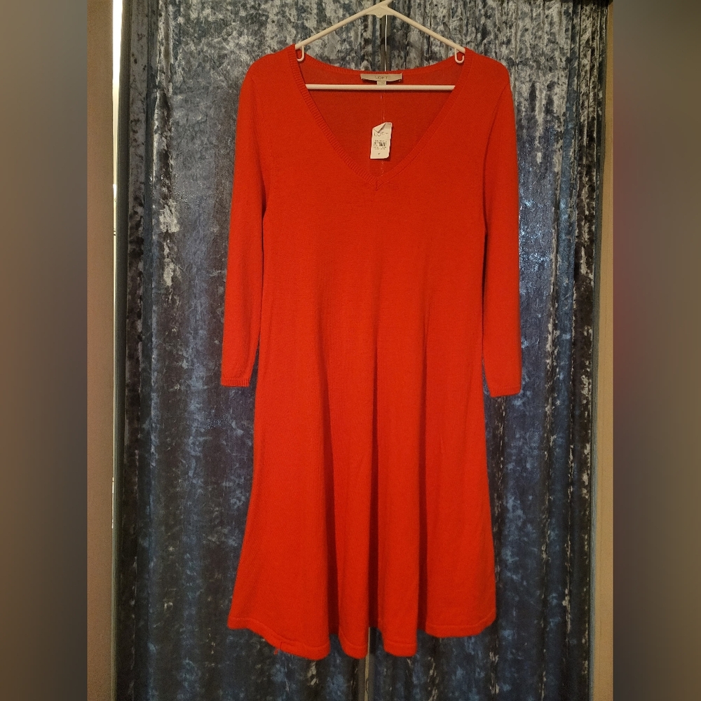 Ann Taylor Loft NWT Burnt Tomato Sweater Dress